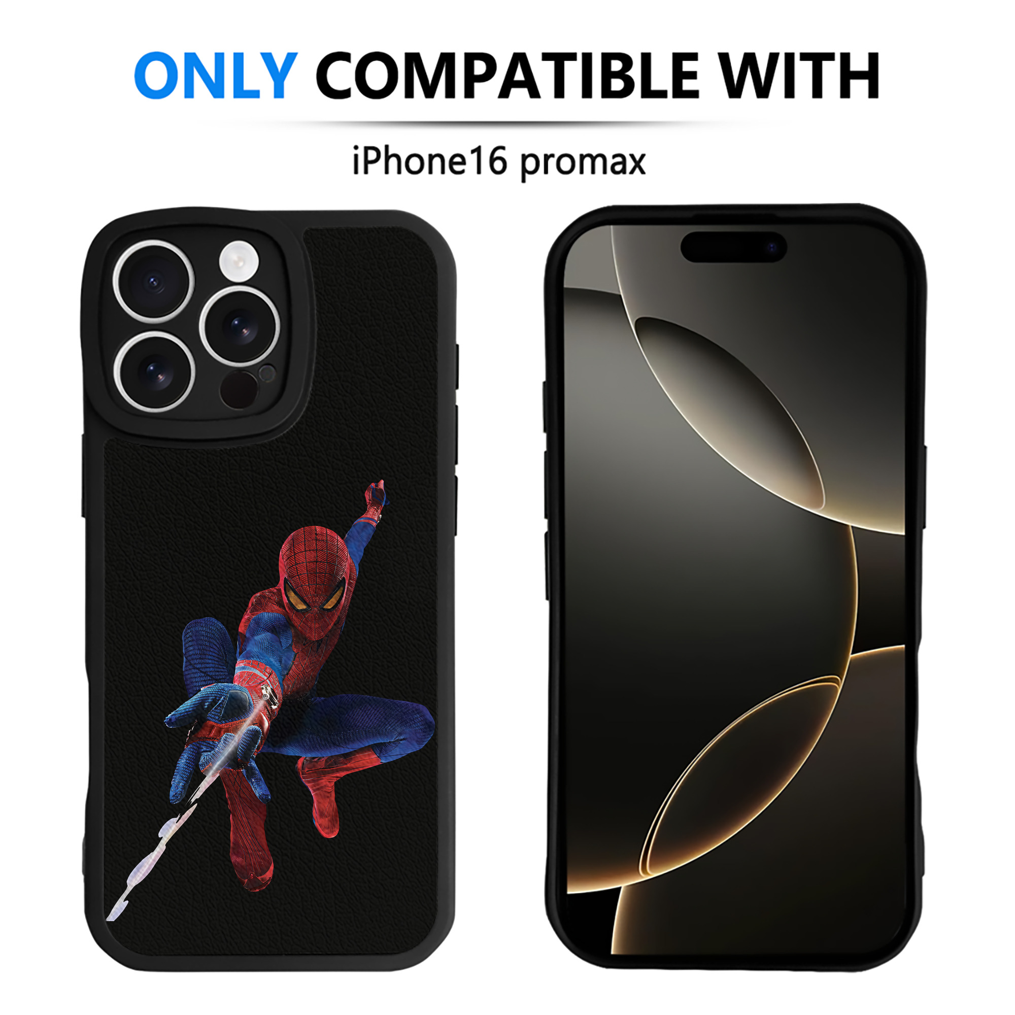 （画像用） Spider Man スパイダーマン 【iPhone 16シリーズ対応】シリコンスマホケース（レザー調） 材質：シリコン